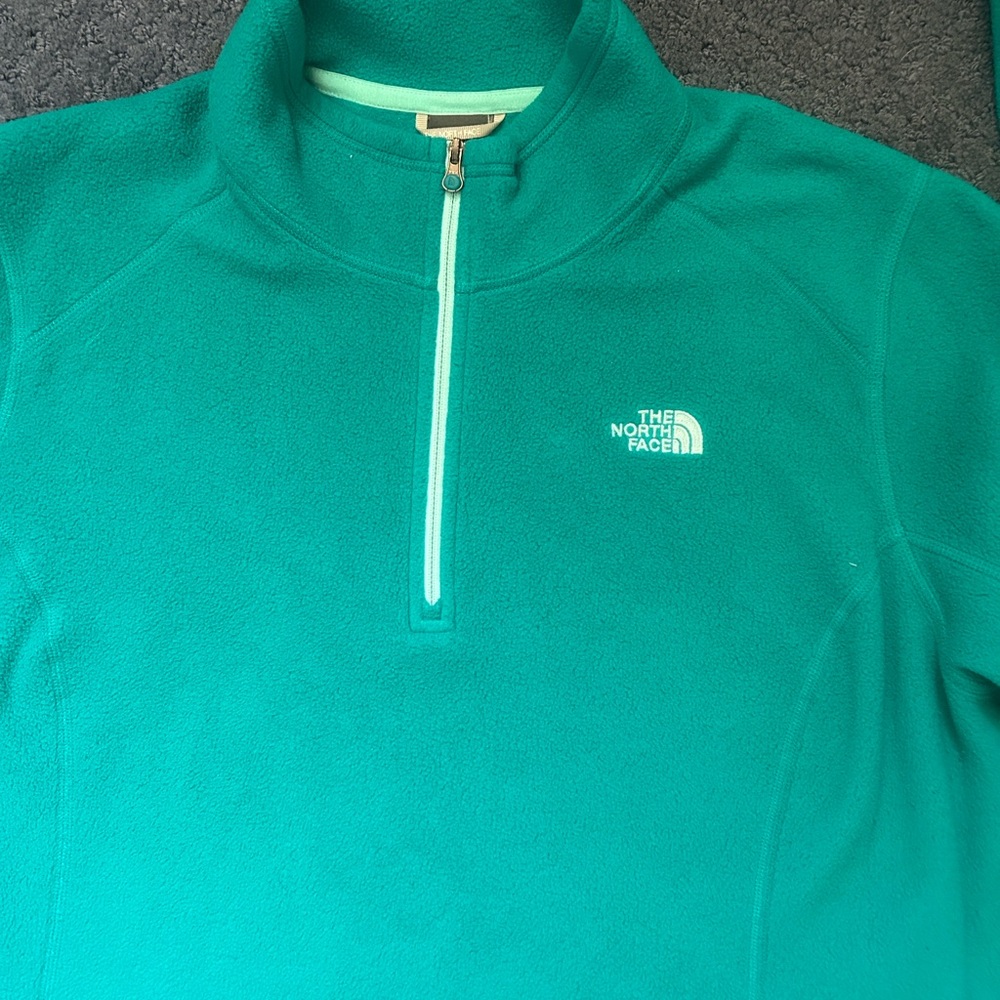 The North Face Turquoise Quarter-Zip Fleece Great condition - Picture 4 of 4